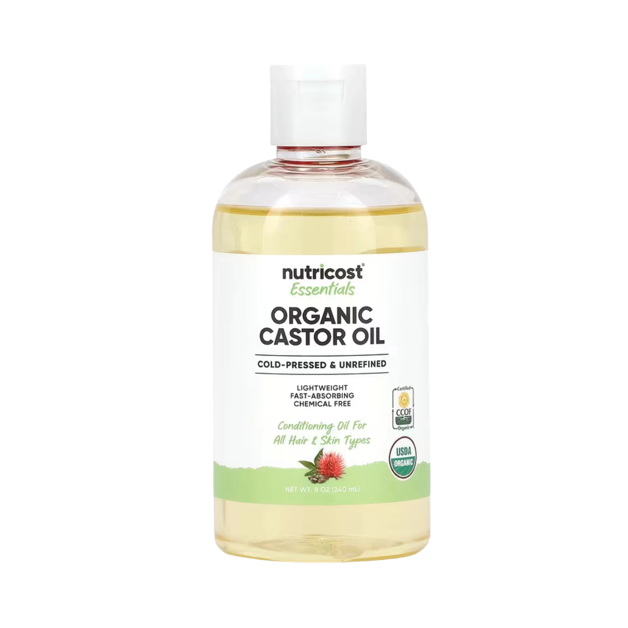 Nutricost, Essentials, Organic Castor Oil, 8 oz, 240 ml