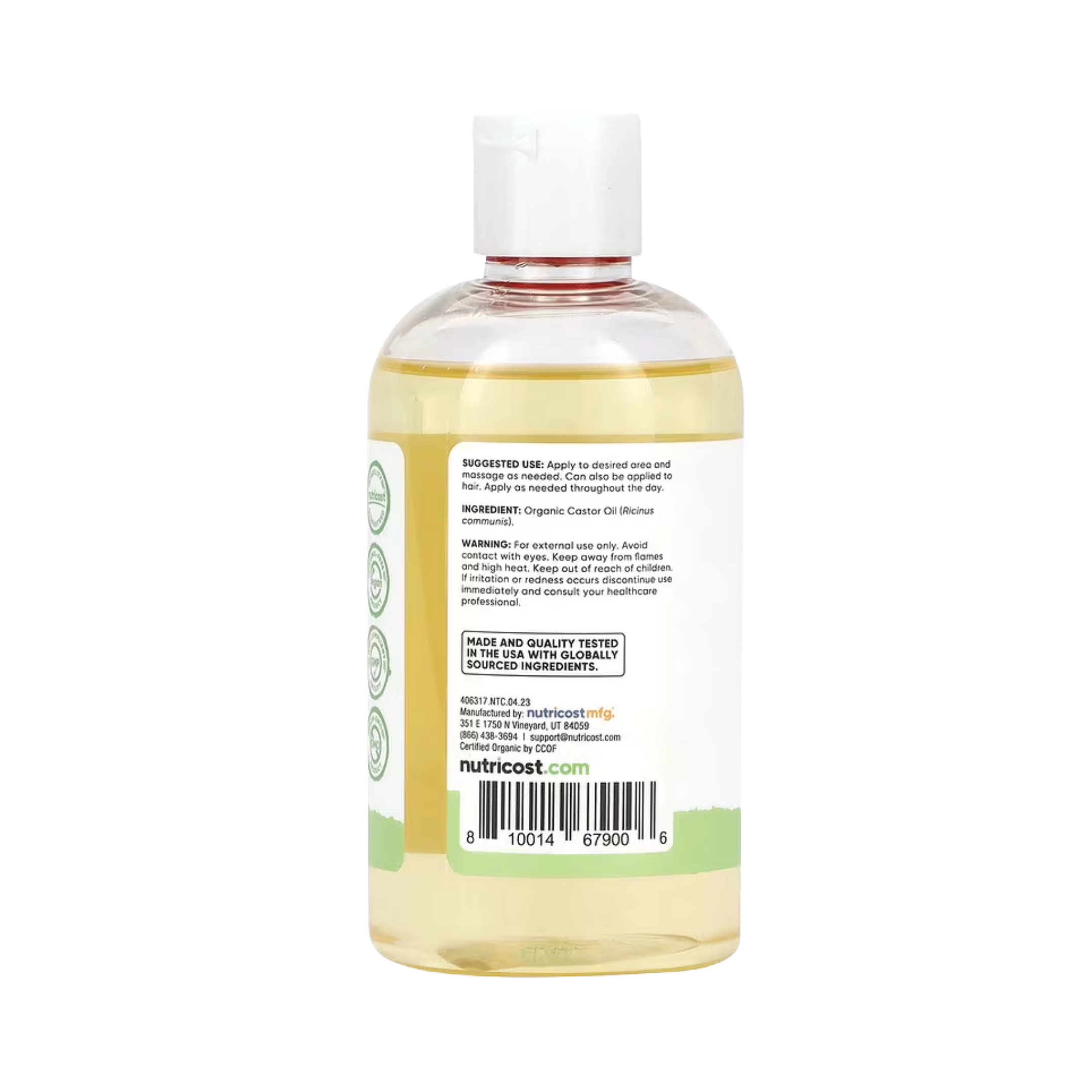 Nutricost, Essentials, Organic Castor Oil, 8 oz, 240 ml