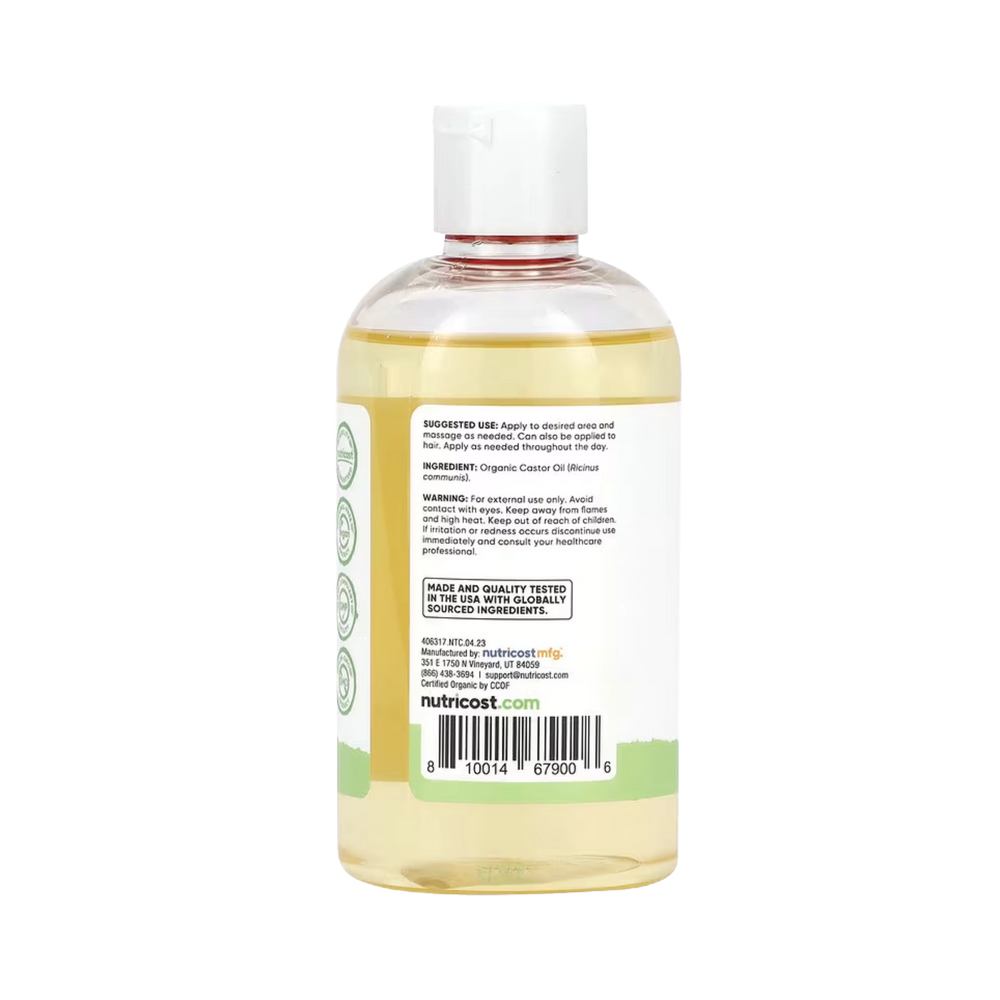 Nutricost, Essentials, Organic Castor Oil, 8 oz, 240 ml