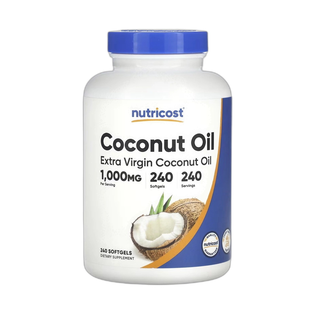 Nutricost, Extra Virgin Coconut Oil, 1,000 mg, 240 Capsules