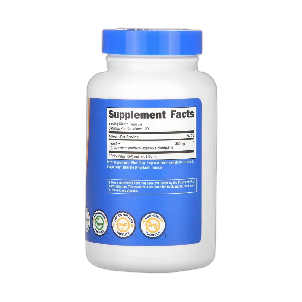 Nutricost, Feverfew, 380 mg, 120 Capsules