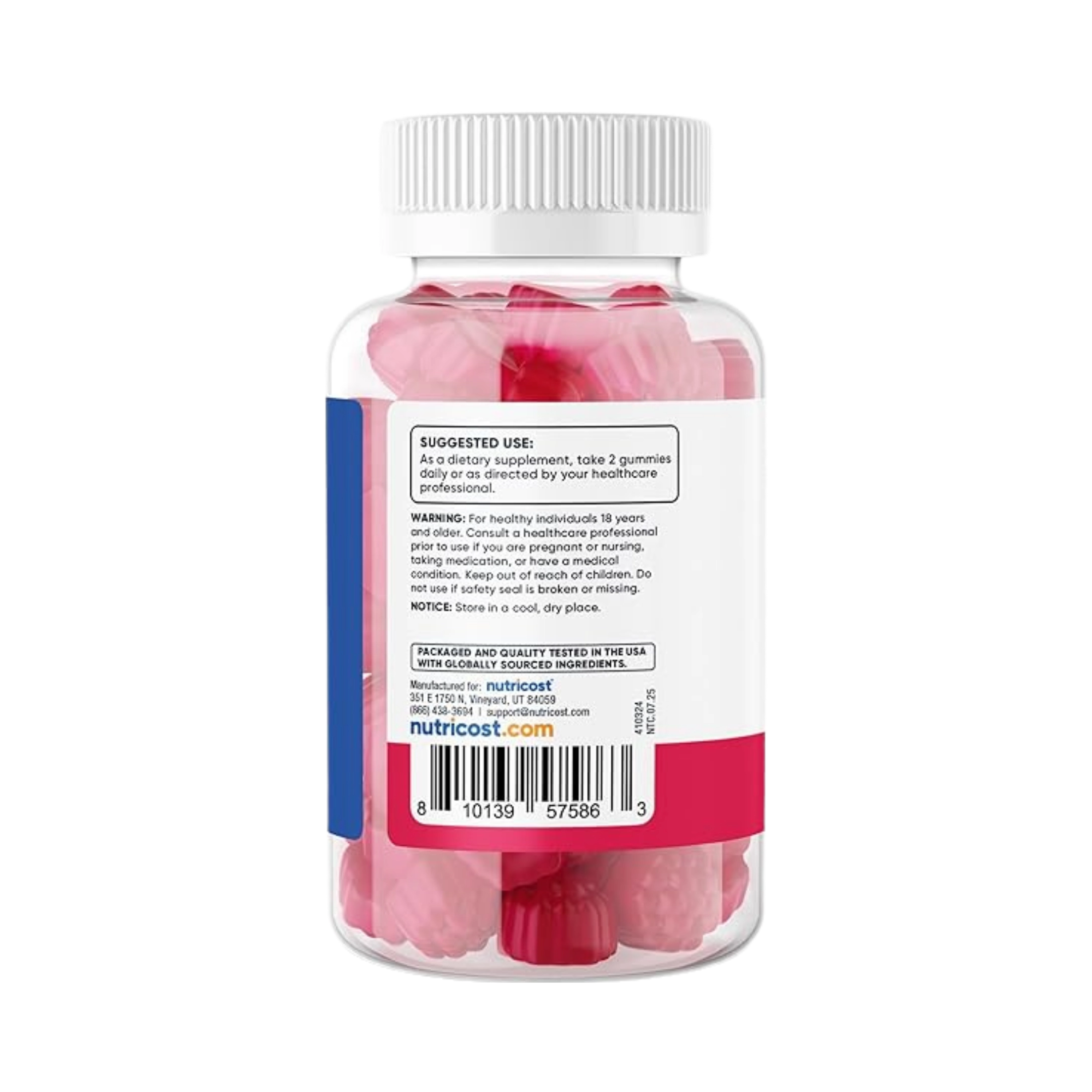 Nutricost, Fiber Gummies, Berry Flavored, 60 Gummies