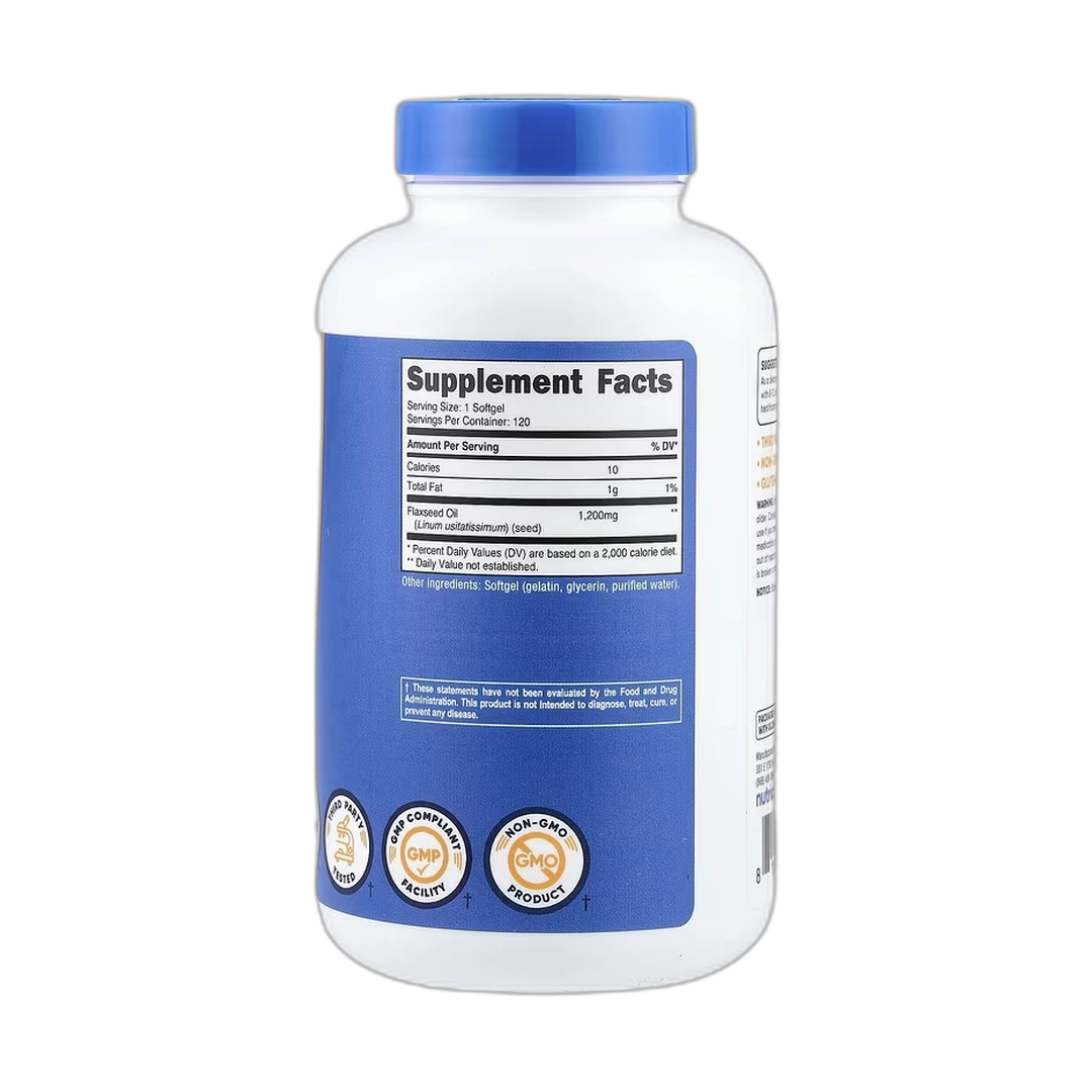 Nutricost, Flaxseed Oil, 1,200 mg, 120 Softgels