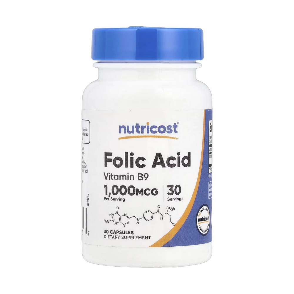 Nutricost, Folic Acid, 1,000 mcg, 30 Capsules