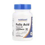 Nutricost, Folic Acid, 1,000 mcg, 30 Capsules
