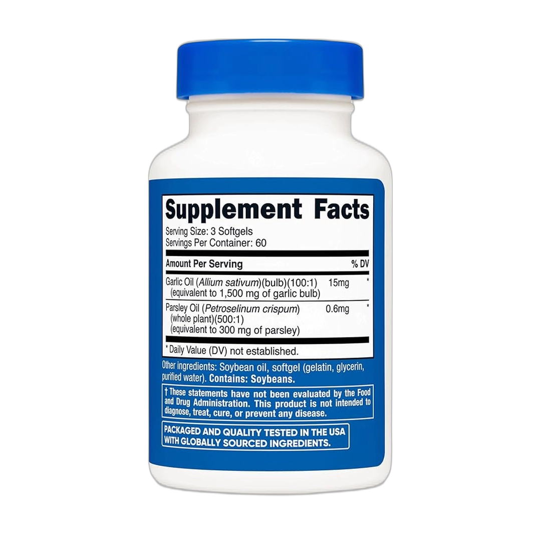 Nutricost, Garlic & Parsley Oil, 15mg, 180 Softgels
