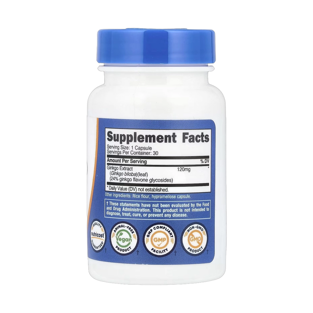 Nutricost, Ginkgo Biloba, 120 mg, 30 Capsules