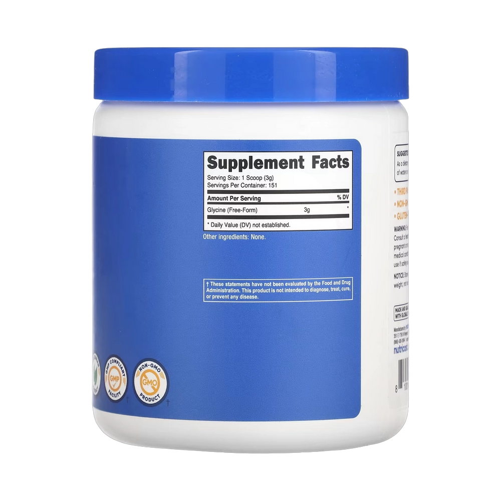 Nutricost, Glycine, Unflavored, 16 oz, 454 g