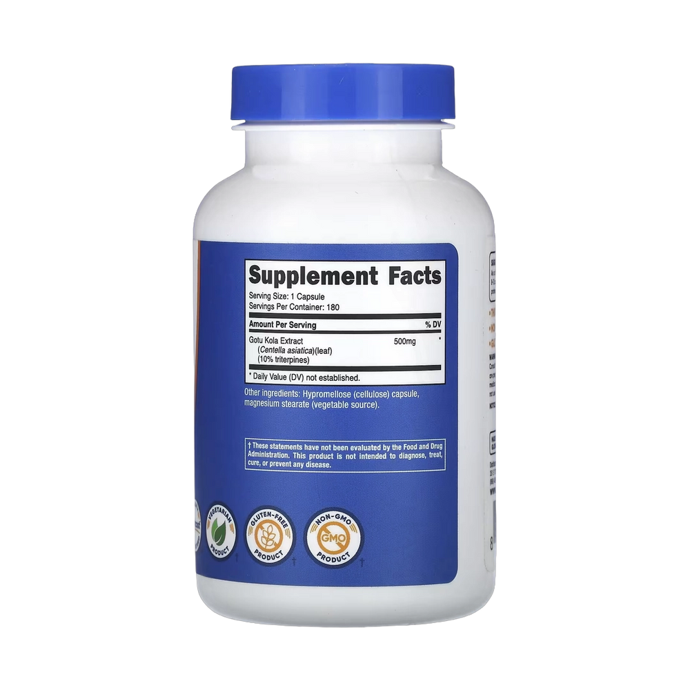 Nutricost, Gotu Kola, 500 mg, 180 Capsules