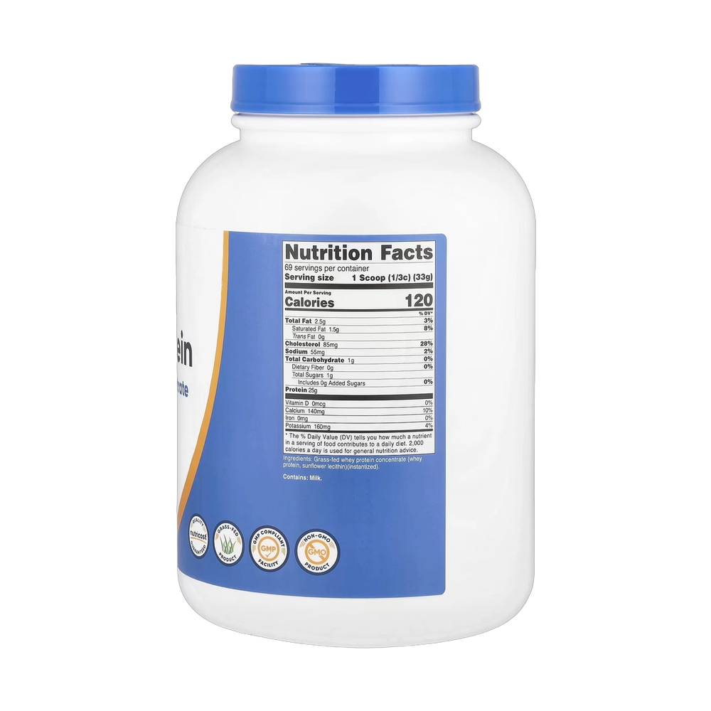 Nutricost, Grass-Fed Whey Protein Concentrate, Unflavored, 5 lb, 2,268 g