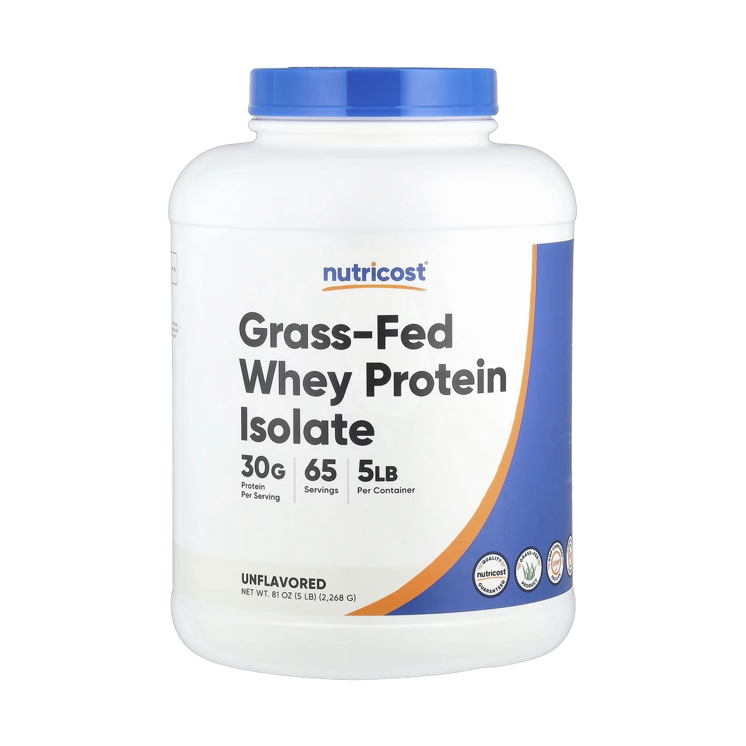 Nutricost, Grass-Fed Whey Protein Isolate, Unflavored, 5 lb, 2,268 g