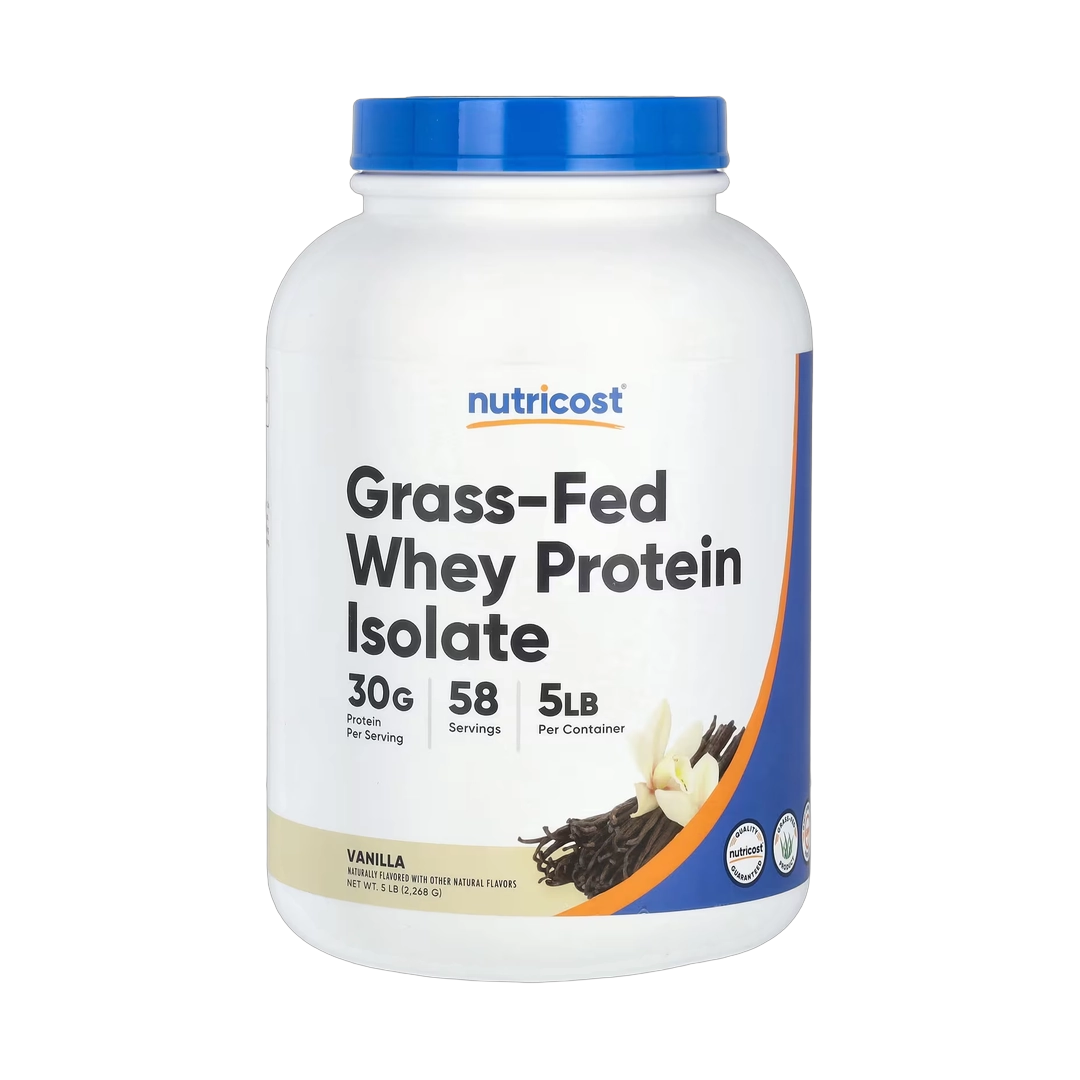 Nutricost, Grass-Fed Whey Protein Isolate, Vanilla, 5 lb, 2,268 g