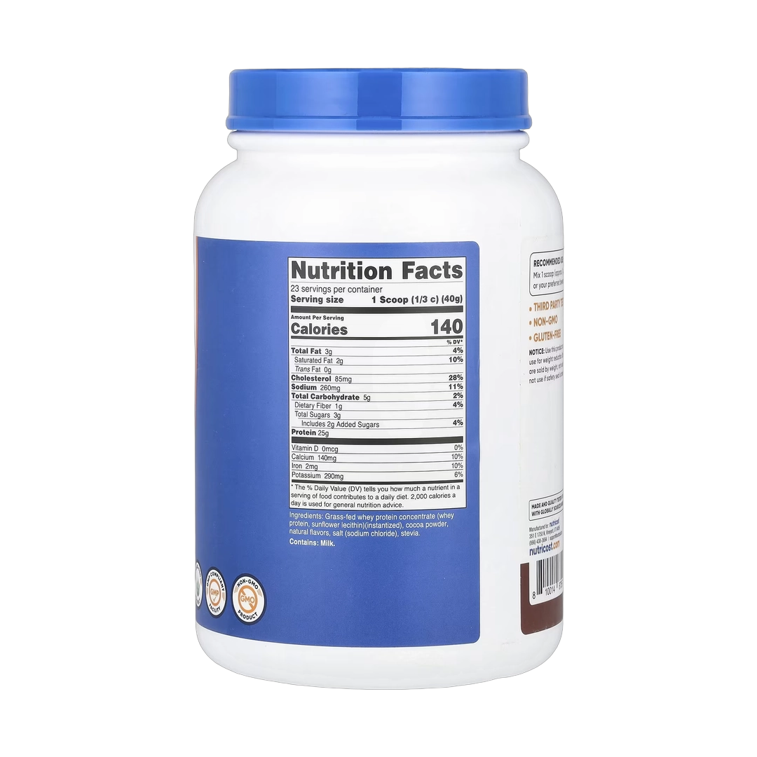 Nutricost, Grass-Fed Whey Protein, Milk Chocolate , 2 lb (907 g)