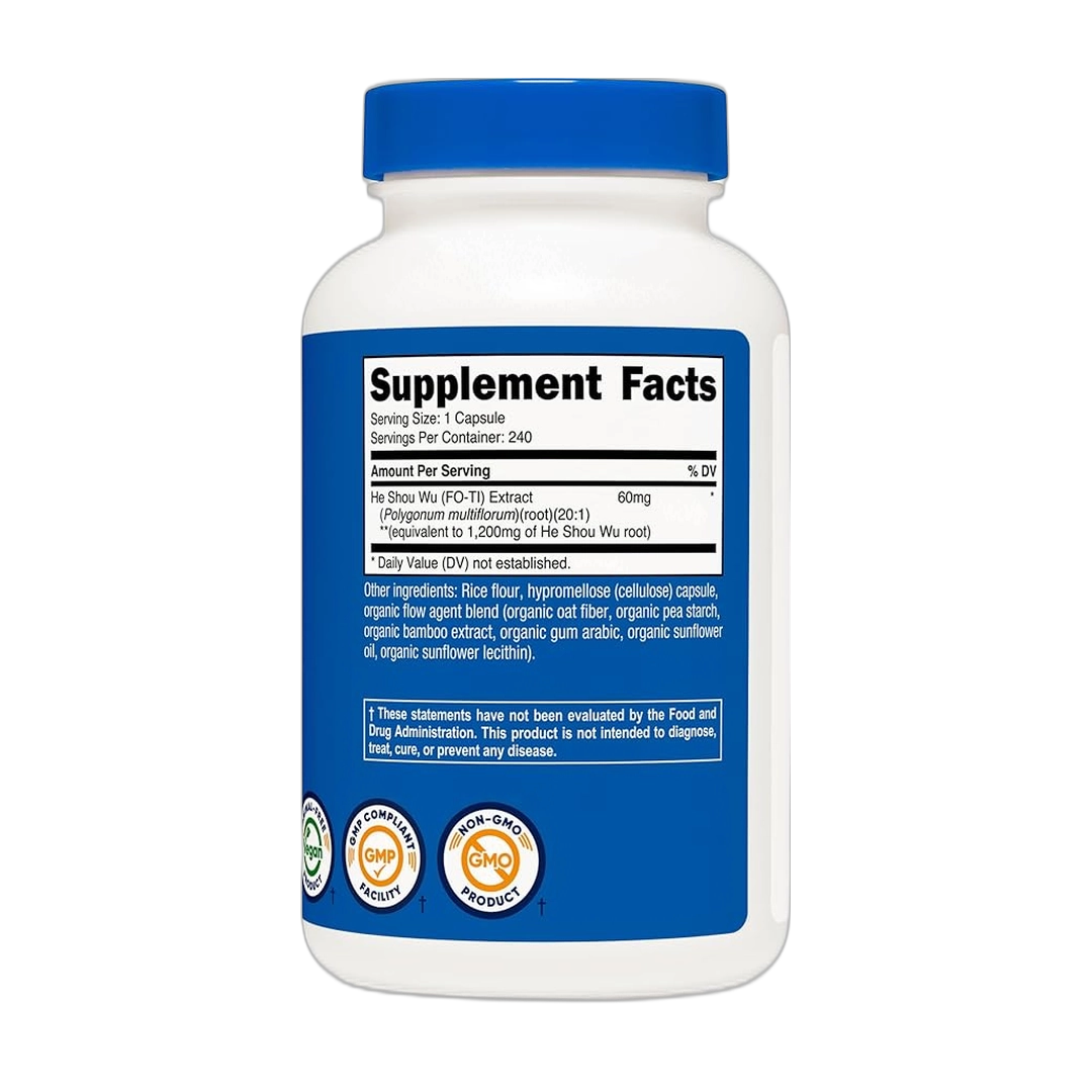 Nutricost He Shou Wu Root Supplement 1,200mg 240 Capsules