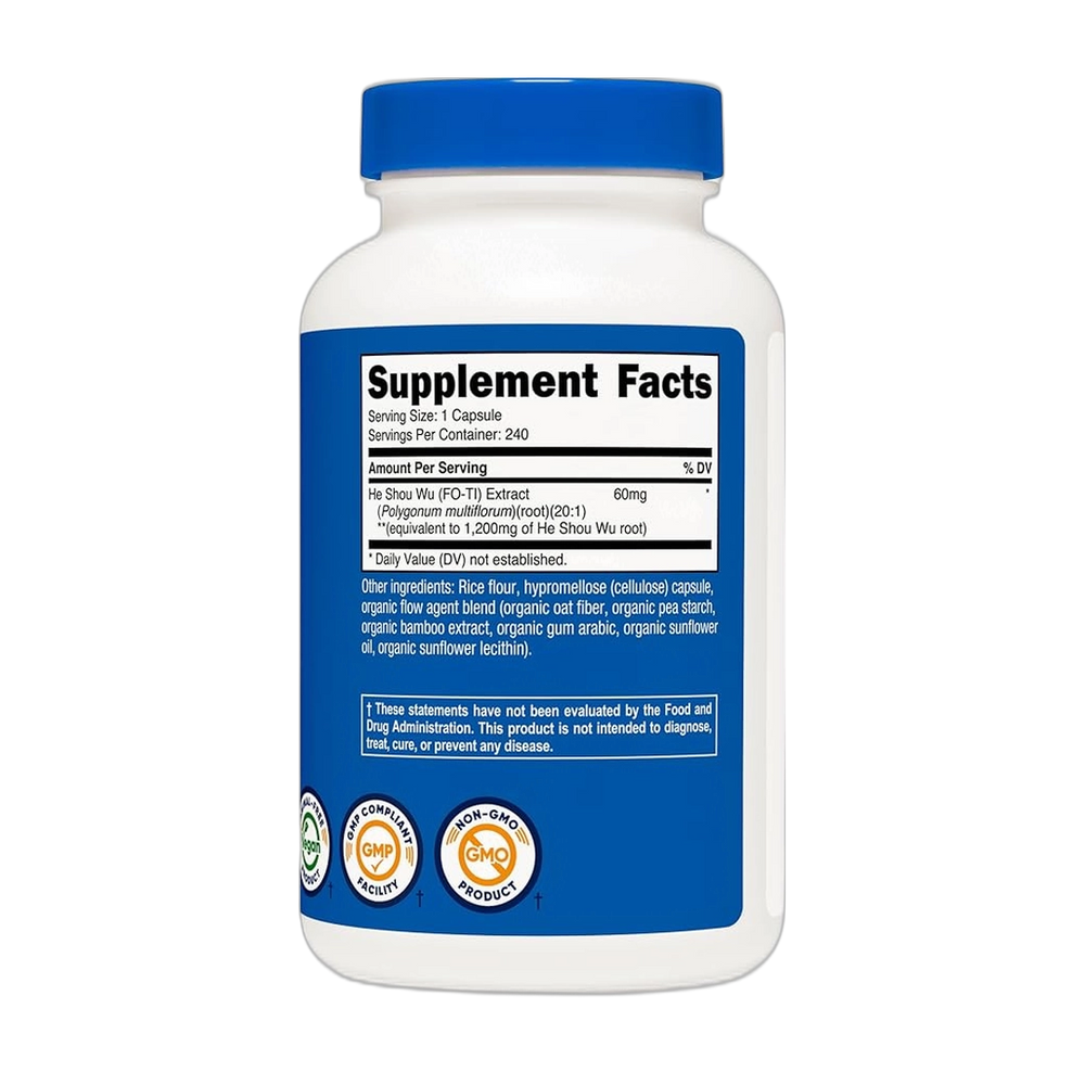 Nutricost He Shou Wu Root Supplement 1,200mg 240 Capsules