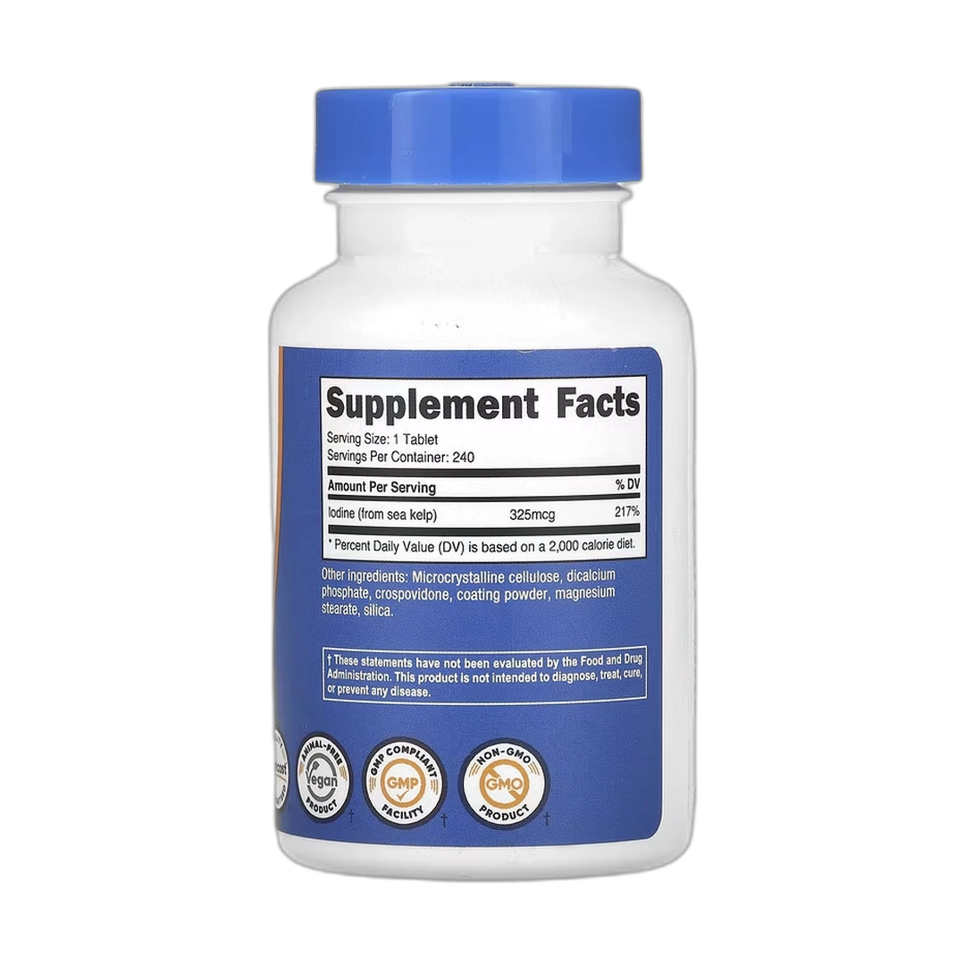 Nutricost, Iodine, 325 mcg, 240 Tablets