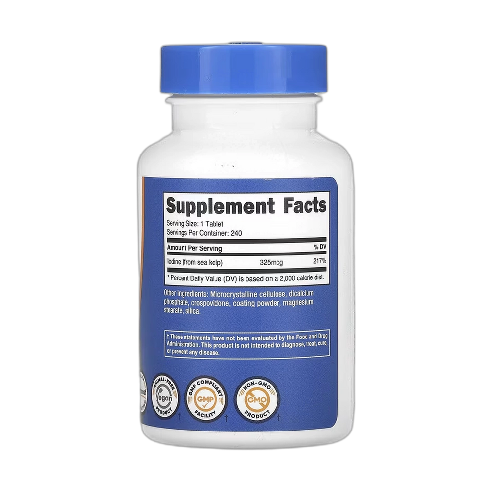 Nutricost, Iodine, 325 mcg, 240 Tablets