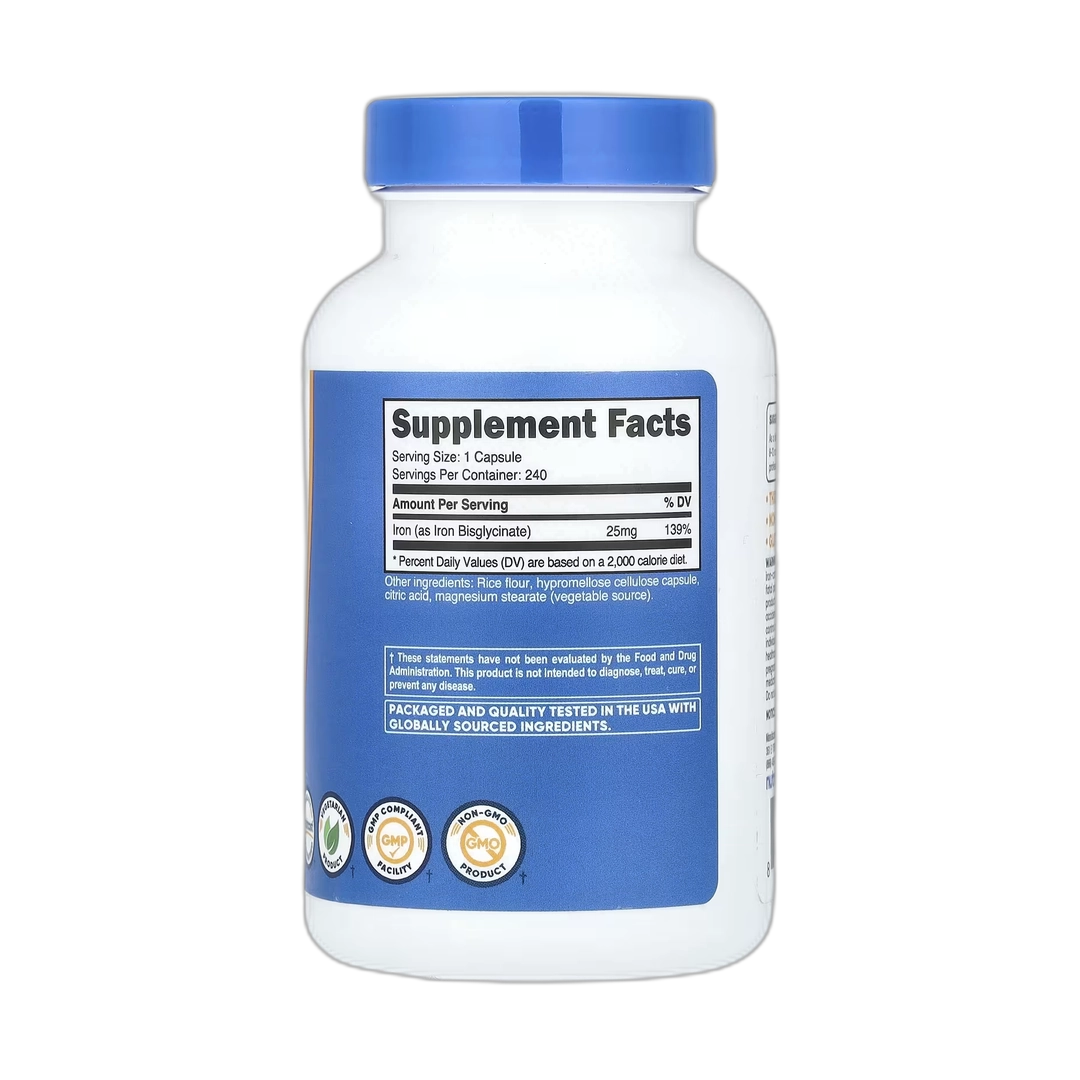 Nutricost, Iron, 25 mg , 240 Capsules