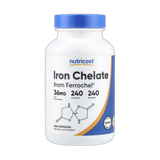 Nutricost, Iron Chelate From Ferrochel®, 36 mg, 240 Capsules