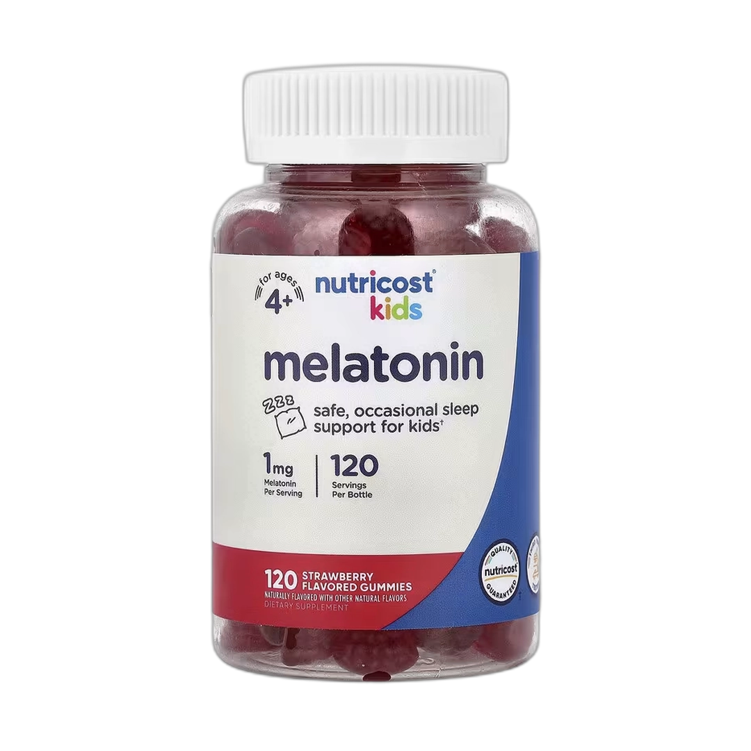 Nutricost, Kids, Melatonin, Ages 4+, Strawberry, 1 mg, 120 Gummies