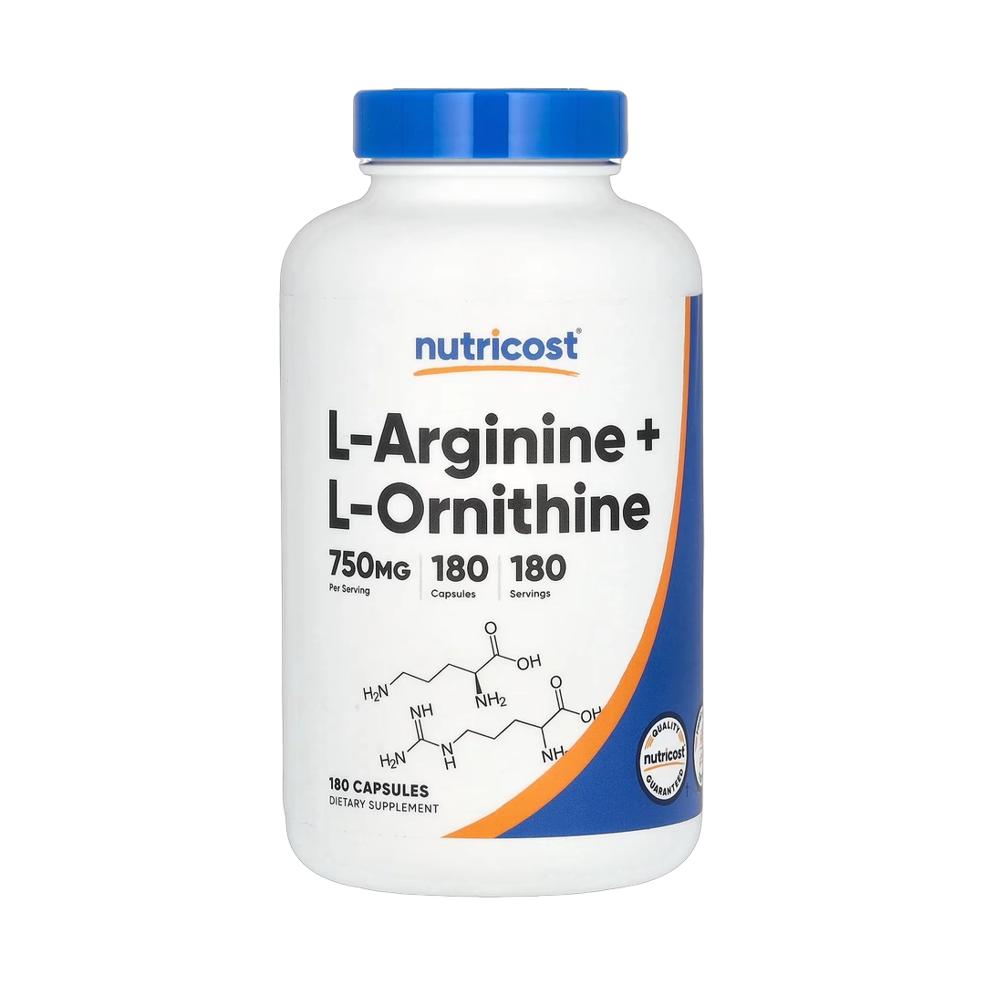 Nutricost, L-Arginine + L-Ornithine, 750 mg, 180 Capsules