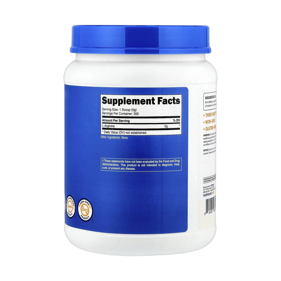 Nutricost, L-Arginine, Unflavored, 35.7 oz, 1 kg