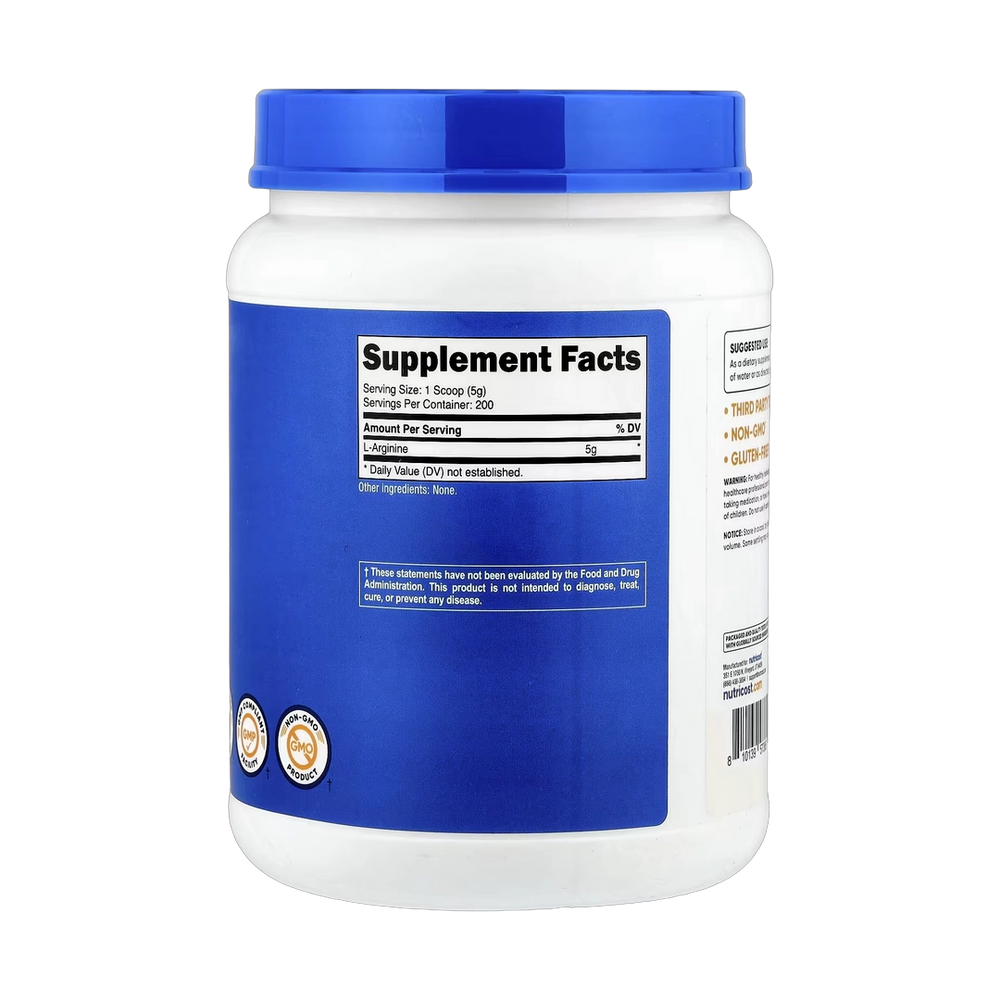 Nutricost, L-Arginine, Unflavored, 35.7 oz, 1 kg