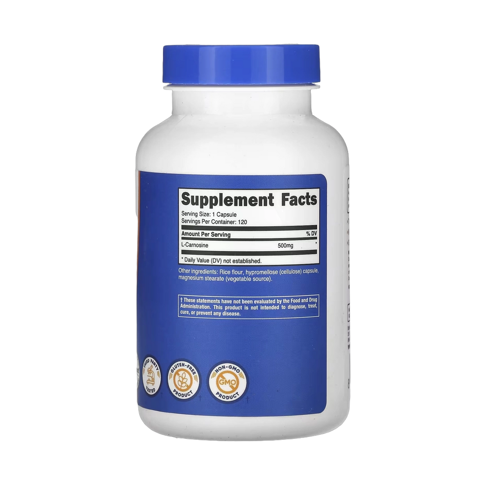 Nutricost, L-Carnosine, 500 mg, 120 Capsules