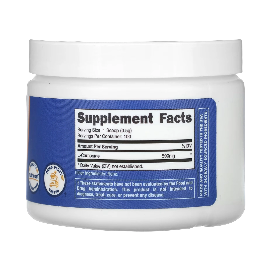 Nutricost, L-Carnosine, Unflavored, 1.8 oz, 50 g