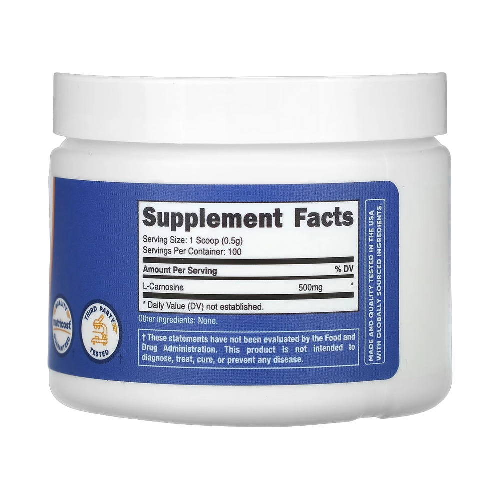 Nutricost, L-Carnosine, Unflavored, 1.8 oz, 50 g
