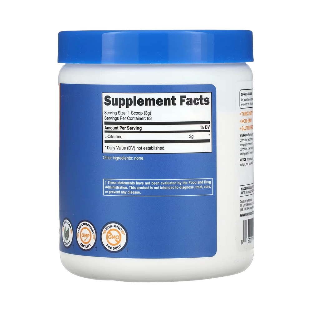 Nutricost, L-Citrulline, Unflavored, 8.8 oz, 250 g