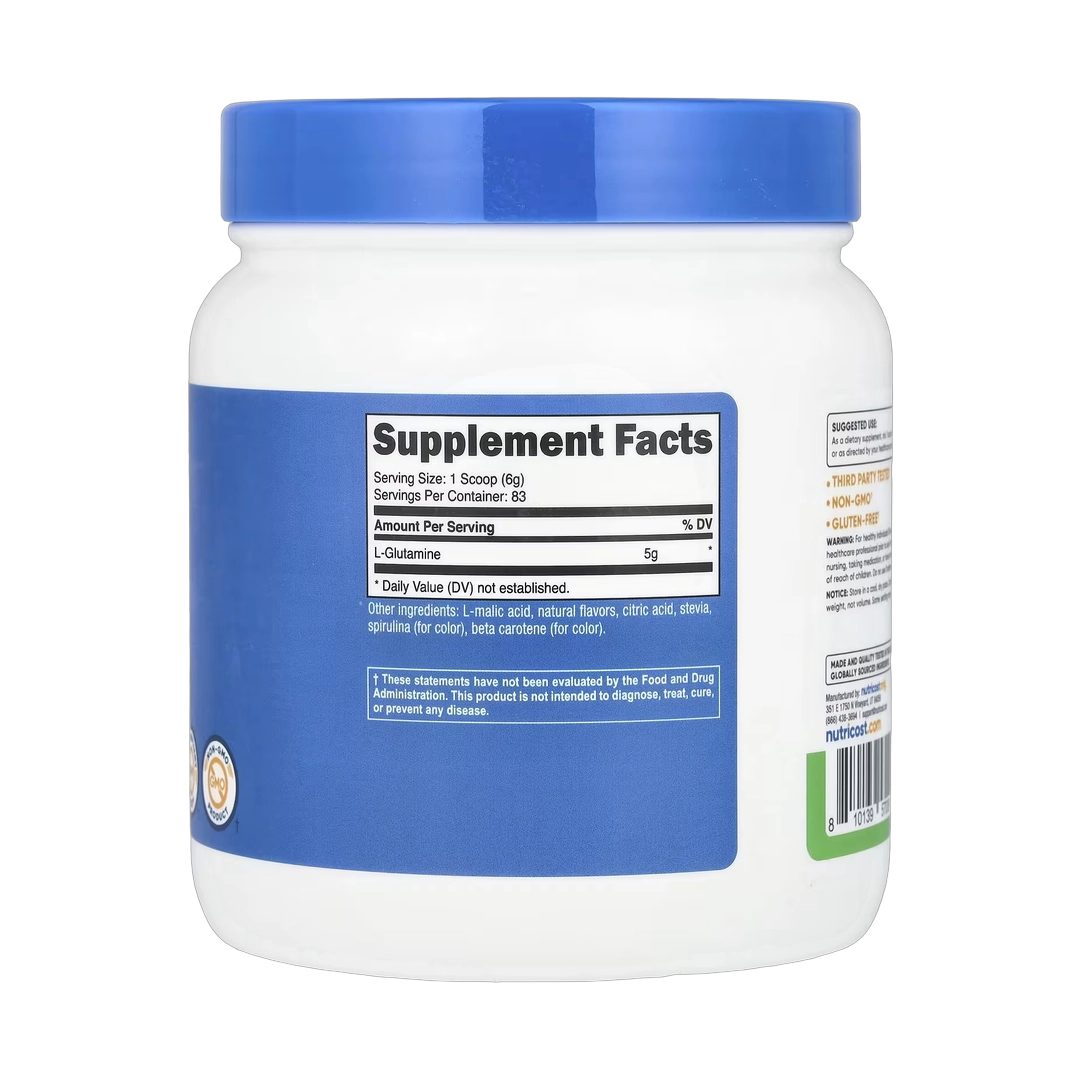 Nutricost, L-Glutamine, Green Apple, 17.9 oz, 500 g