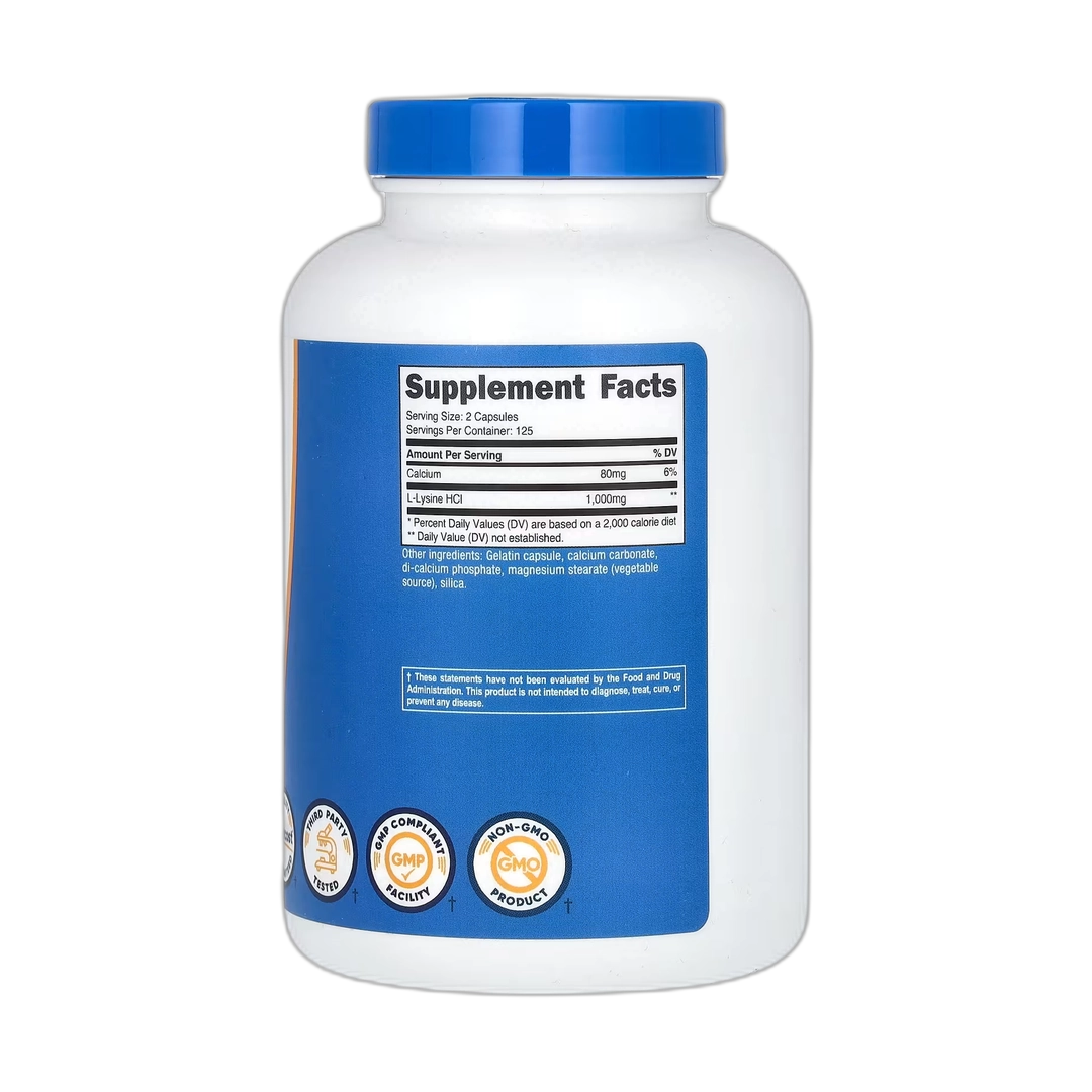 Nutricost, L-Lysine, 250 Capsules