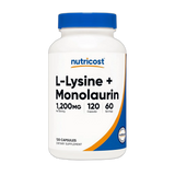 Nutricost L-Lysine + Monolaurin (1,200mg) 120 Capsules