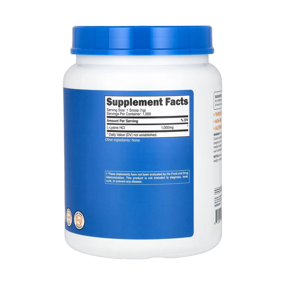 Nutricost, L-Lysine, Unflavored, 35.7 oz, 1 kg