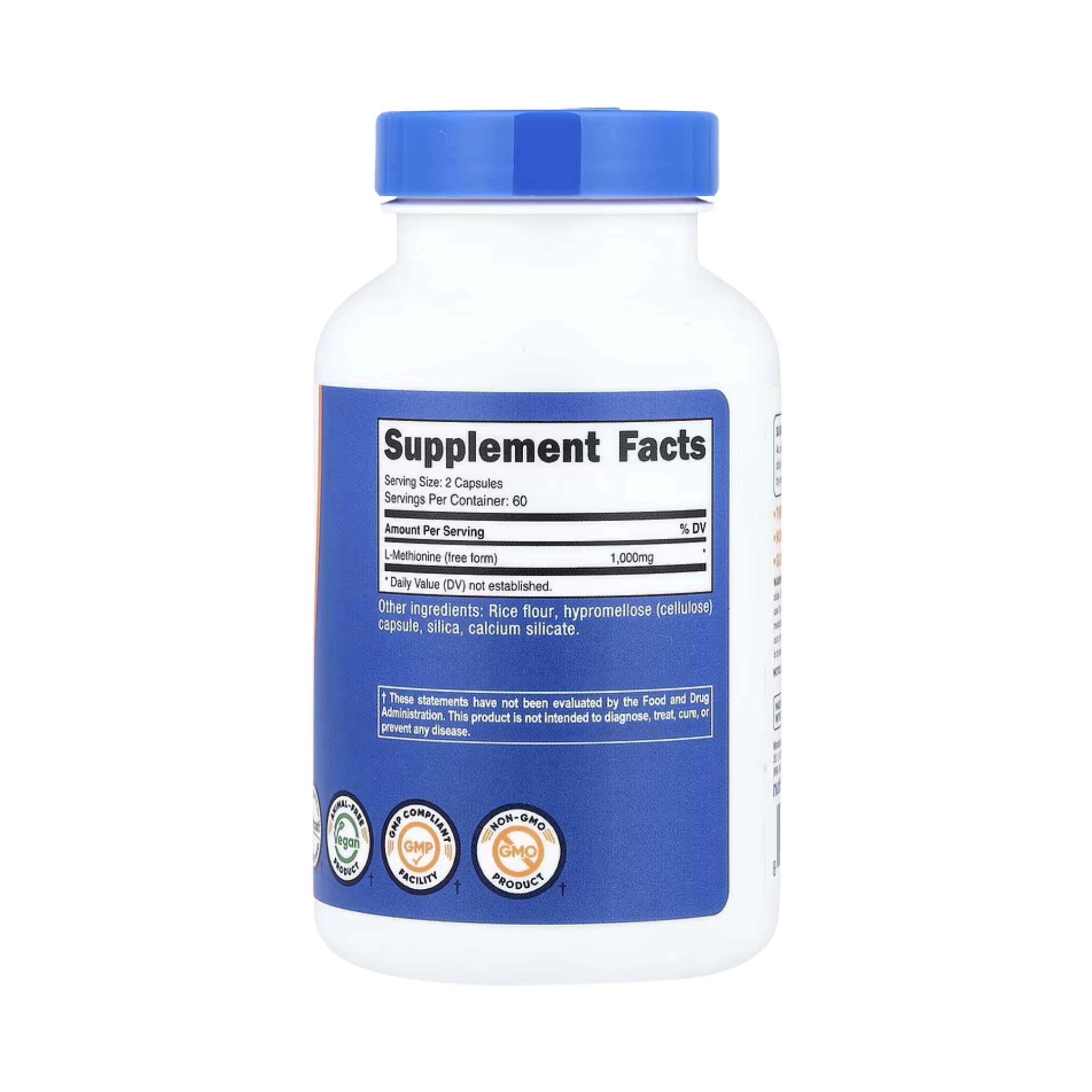 Nutricost, L-Methionine, 120 Capsules