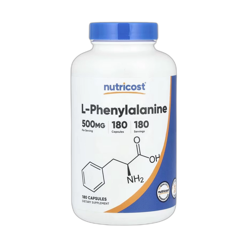 Nutricost, L-Phenylalanine, 500 mg, 180 Capsules