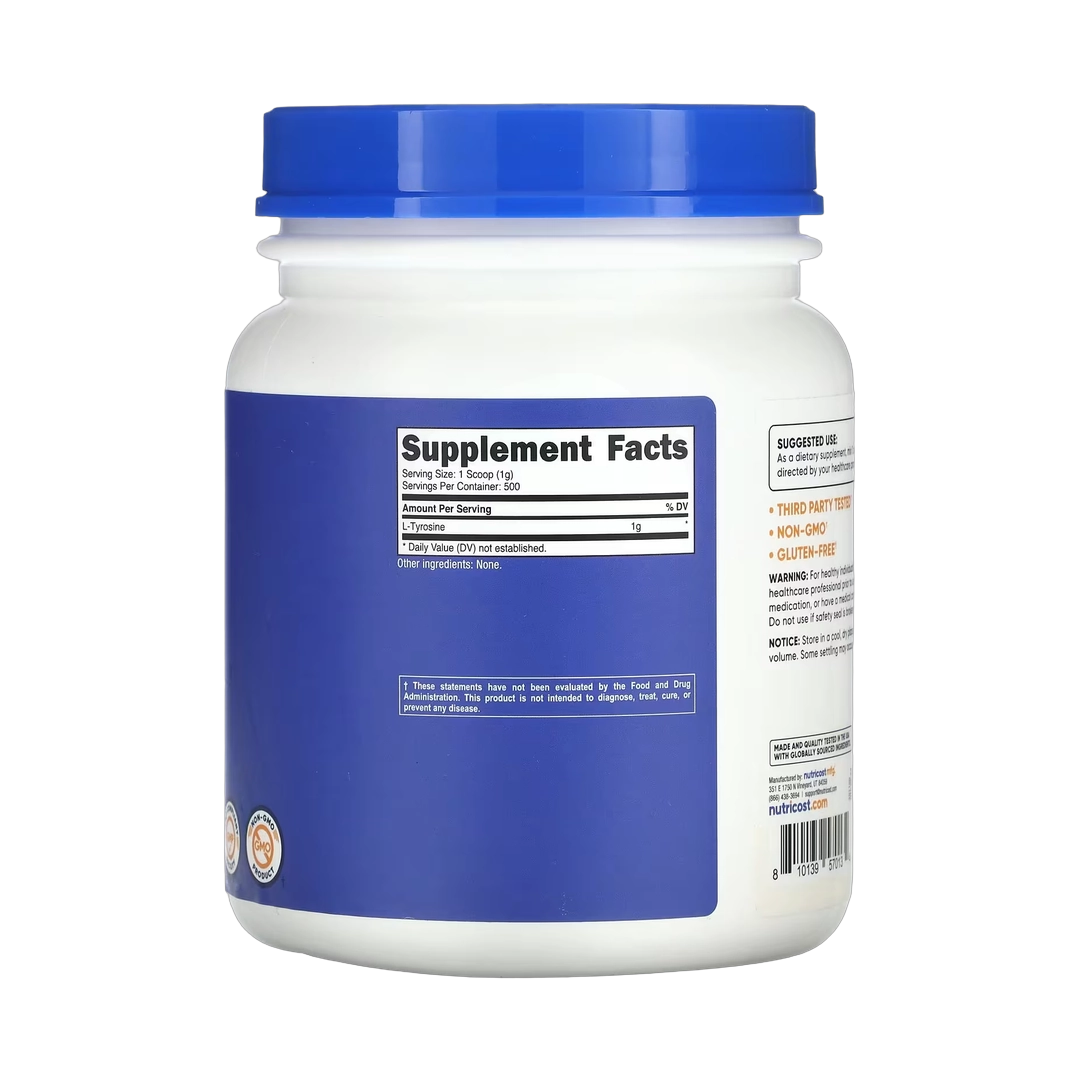 Nutricost, L-Tyrosine, Unflavored, 17.9 oz, 500 g