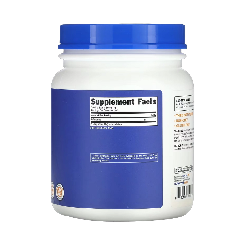 Nutricost, L-Tyrosine, Unflavored, 17.9 oz, 500 g