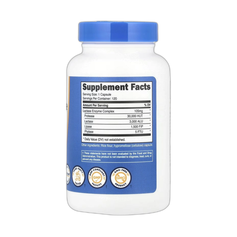 Nutricost, Lactase Enzyme Complex, 3,000 ALU, 120 Capsules