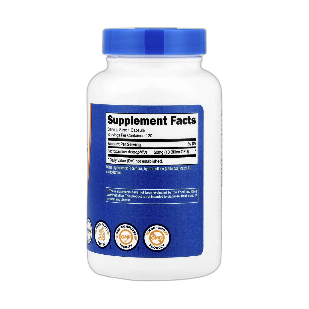 Nutricost, Lactobacillus Acidophilus, 50 mg (10 Billion CFU), 120 Capsules