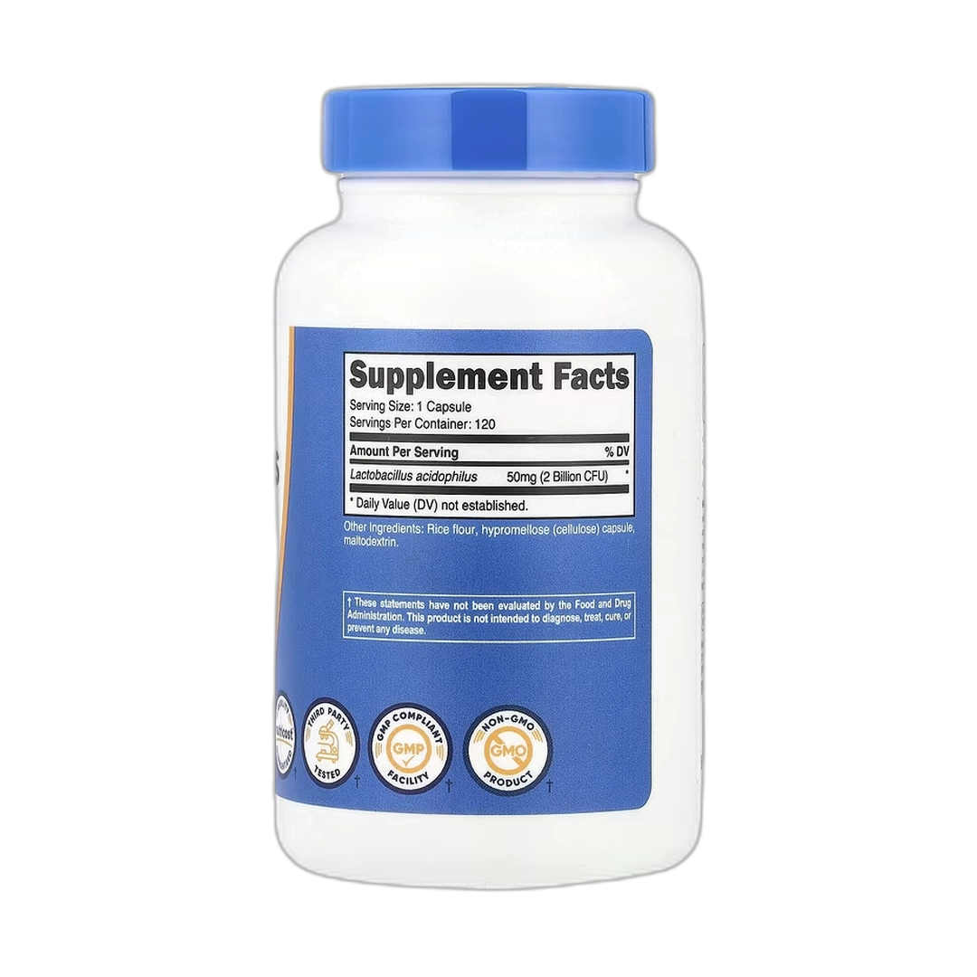 Nutricost, Lactobacillus Acidophilus, 50 mg (2 Billion CFU), 120 Capsules