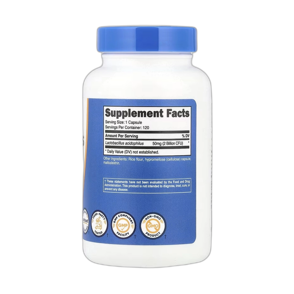 Nutricost, Lactobacillus Acidophilus, 50 mg (2 Billion CFU), 120 Capsules