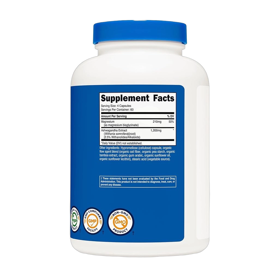 Nutricost, Magnesium + Ashwagandha, 1410m g, 240 Capsules