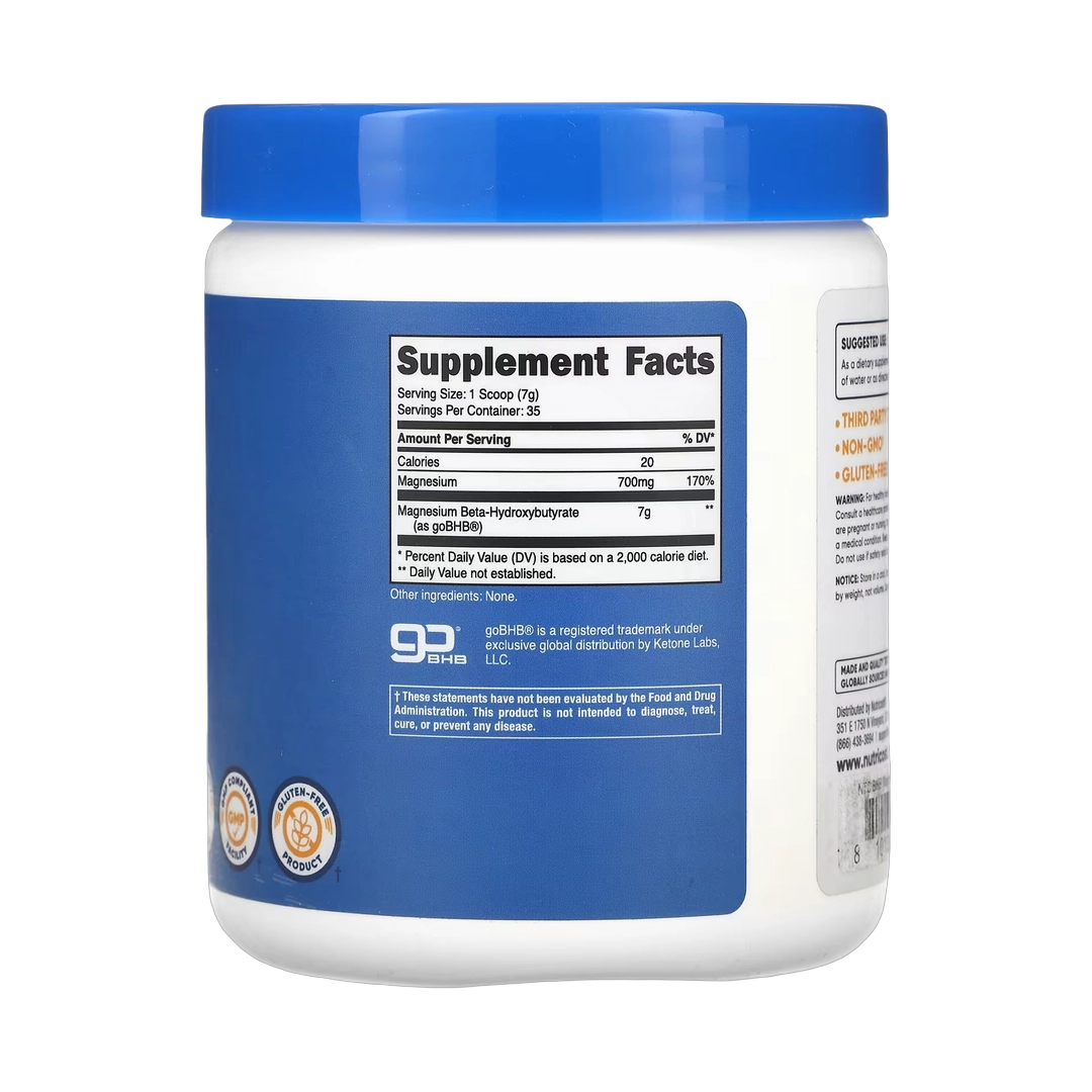Nutricost, Magnesium BHB, goBHB®, Unflavored, 8.8 oz, 250 g