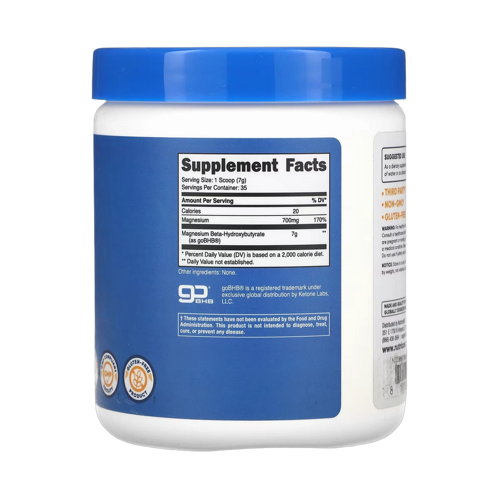 Nutricost, Magnesium BHB, goBHB®, Unflavored, 8.8 oz, 250 g
