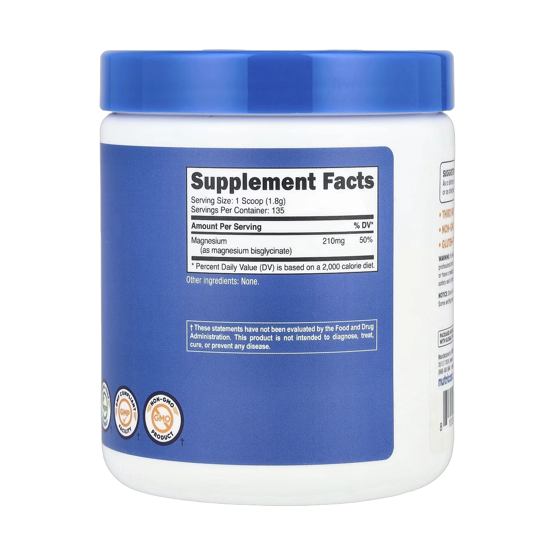 Nutricost, Magnesium Bisglycinate, Unflavored, 8.9 oz, 250 g