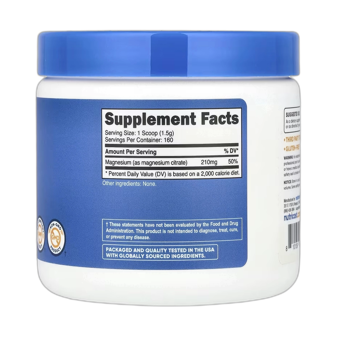 Nutricost, Magnesium Citrate, Unflavored, 8.9 oz, 250 g