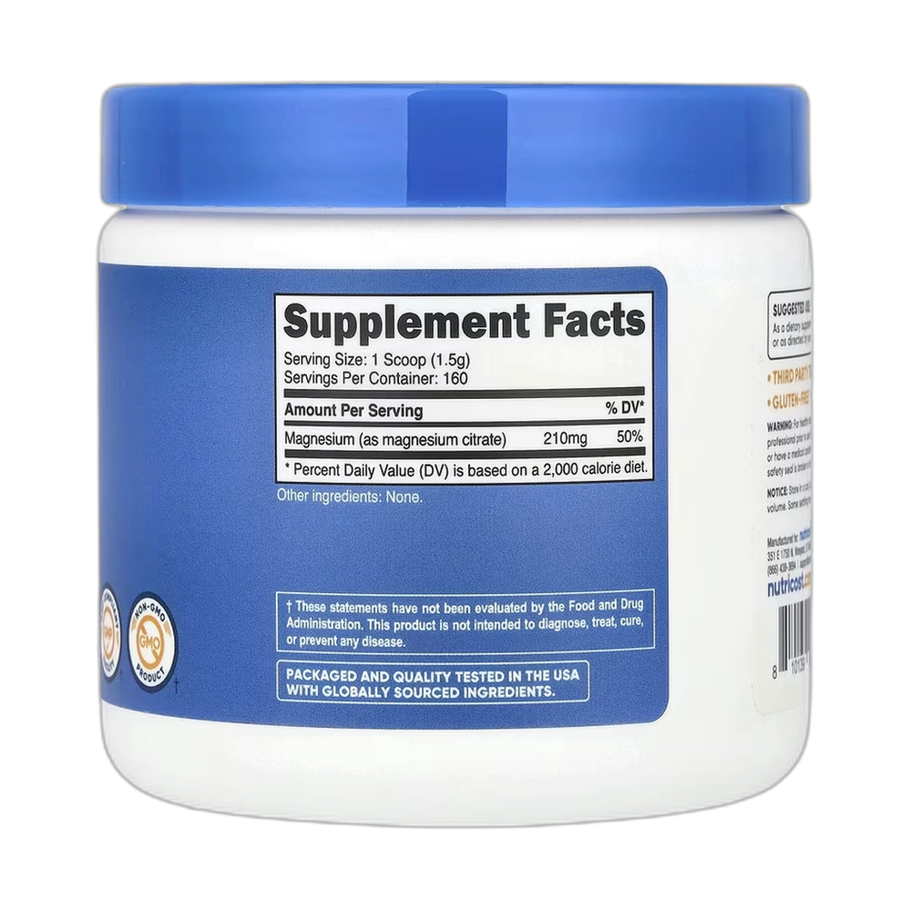 Nutricost, Magnesium Citrate, Unflavored, 8.9 oz, 250 g