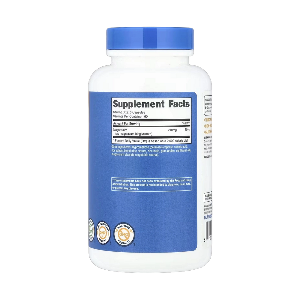 Nutricost, Magnesium Glycinate, 180 Capsules